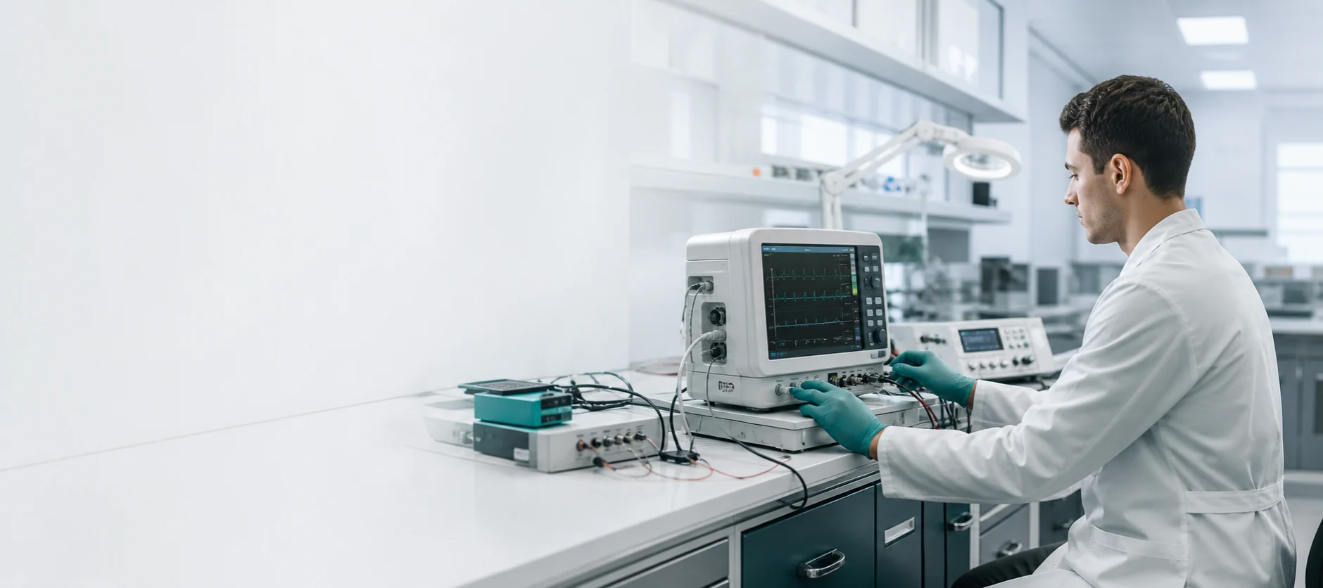 Akme Medikal biyomedikal kalibrasyon laboratuvarında test ve ölçüm çalışması